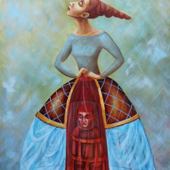 Картина под названием "УКРЫТИЕ" - Vladimir Pronkin, Подлинное произведение искусства, Масло