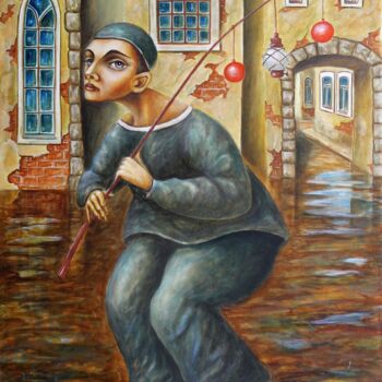 Malerei mit dem Titel "STREET PERFORMANCE R" von Vladimir Pronkin, Original-Kunstwerk, Öl