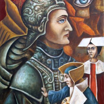 Pintura titulada "посвящение" por Vladimir Pronkin, Obra de arte original, Oleo