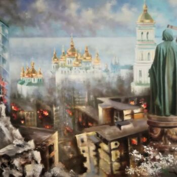Painting titled "Україна, сьогодення…" by Vladimir Iudin, Original Artwork, Oil