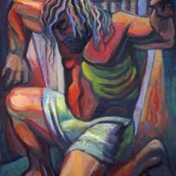 Painting titled "Samson" by Vladimir Zagitov, Original Artwork, Oil