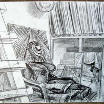 Drawing titled "in studio" by Vladimir Zagitov, Original Artwork