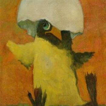 Malerei mit dem Titel "Ingenuous bird/Неви…" von Vladimir Agapov, Original-Kunstwerk