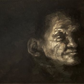 Painting titled "Портрет на черном ф…" by Vladimir Ryabchikov, Original Artwork