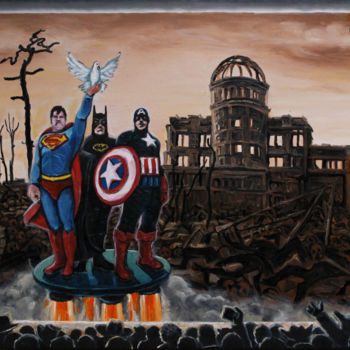 Painting titled "Peace saviors" by Vladimir Lapin, Original Artwork, Oil