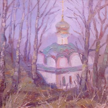 Painting titled "храм Рождества Прес…" by Vladimir Trutko, Original Artwork, Oil