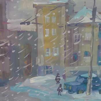 Peinture intitulée "Зимой в Славянске" par Vladimir Trutko, Œuvre d'art originale, Acrylique