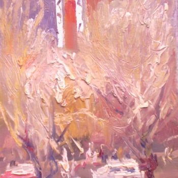 Картина под названием "Славянск. 14-этажка." - Владимир Трутко, Подлинное произведение искусства, Масло