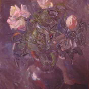 Painting titled "Розы в кувшине" by Vladimir Trutko, Original Artwork, Oil