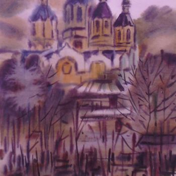 Painting titled ""Успенский собор Св…" by Vladimir Trutko, Original Artwork, Watercolor