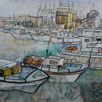 Peinture intitulée "In Port"" par Vladimir Trutko, Œuvre d'art originale, Pastel