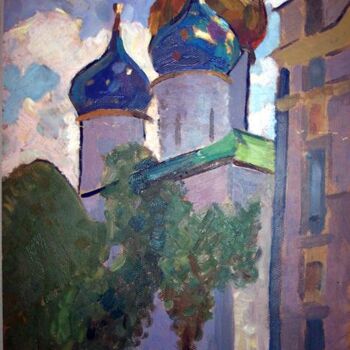 Painting titled "Cathédrale dans le…" by Vladislav Aristov, Original Artwork