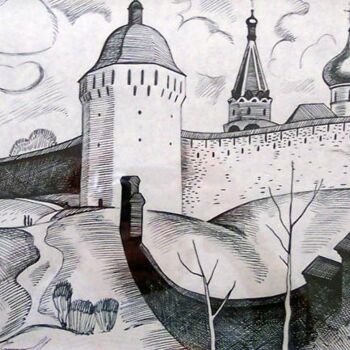 Pintura intitulada "Lavre" por Vladislav Aristov, Obras de arte originais