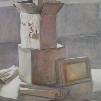Painting titled "WINE OF CHILE" by Vladislava Art, Original Artwork, Oil