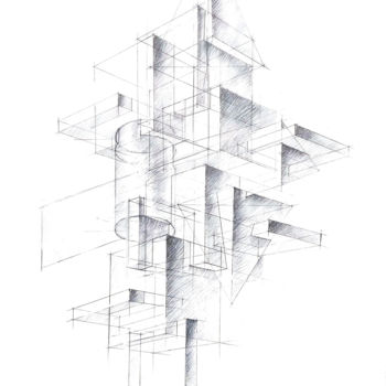 Dessin intitulée "К-1" par Vladislava Gugnina, Œuvre d'art originale, Crayon