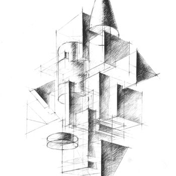 Dessin intitulée "К-3" par Vladislava Gugnina, Œuvre d'art originale, Crayon