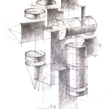 Tekening getiteld "К-4" door Vladislava Gugnina, Origineel Kunstwerk, Potlood