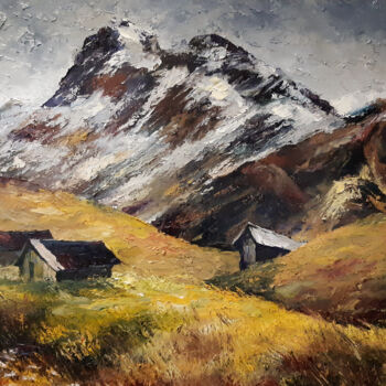 Картина под названием "Autumn in mountains" - Vladislav Dmitrijev, Подлинное произведение искусства, Масло