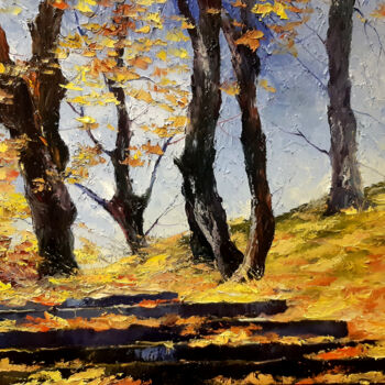 Painting titled "Autumn" by Vladislav Dmitrijev, Original Artwork, Oil