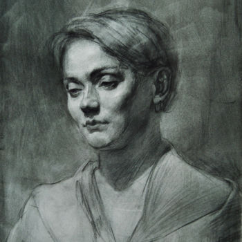 Dessin intitulée "Тнe Modern Madonna" par Vladiy Zart, Œuvre d'art originale, Graphite