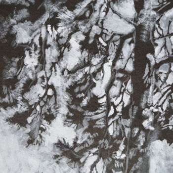 Peinture intitulée "Pine tree in Kareli…" par Vladiy Zart, Œuvre d'art originale, Tempera