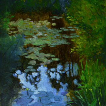 Pittura intitolato "Water lilies." da Vladiy Zart, Opera d'arte originale, Olio