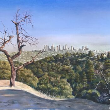 Painting titled "View of Los Angeles…" by Vlad Kirak, Original Artwork, Pastel