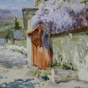 Картина под названием "Старая улица в Ялте" - Владлен Гильгур, Подлинное произведение искусства, Масло