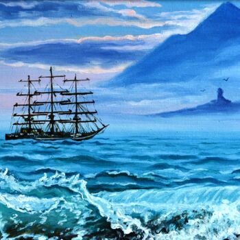 Malarstwo zatytułowany „Sea Fantasy” autorstwa Vladlena Chanysheva, Oryginalna praca, Olej
