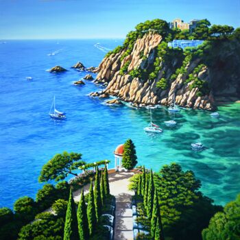 Pintura titulada "The Emerald coast o…" por Vladlena Chanysheva, Obra de arte original, Oleo Montado en Bastidor de camilla…