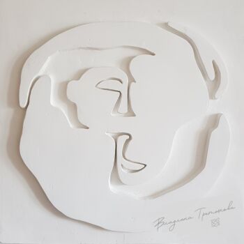 Sculpture intitulée "ИньЯнь" par Vladlena Tretiakova, Œuvre d'art originale, Plâtre Monté sur Autre panneau rigide