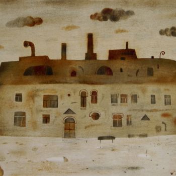 Painting titled "The old house." by Vladimir Makeyev, Original Artwork, Oil