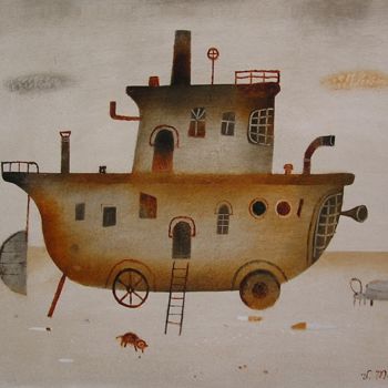 Peinture intitulée "Going to distant la…" par Vladimir Makeyev, Œuvre d'art originale, Huile