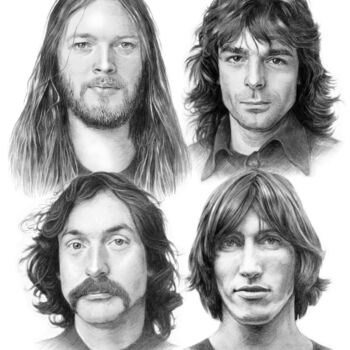 "Pink Floyd, rock gr…" başlıklı Resim Vlado Ondo tarafından, Orijinal sanat, Kalem