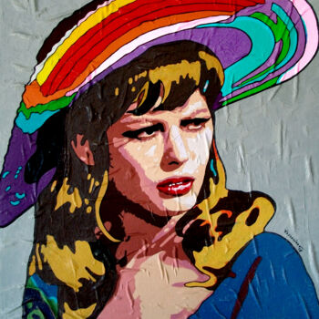 「Claudia Cardinale」というタイトルの絵画 Vlado Vesselinovによって, オリジナルのアートワーク, オイル