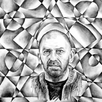 Dessin intitulée "Оберег портрет" par Vladomir Czech, Œuvre d'art originale, Fusain
