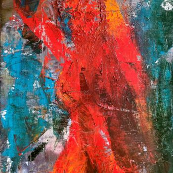 Рисунок под названием "My beautiful on fire" - Vladyslav Savchenko, Подлинное произведение искусства, Масло