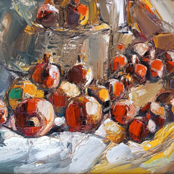 "Golden Pomegranate…" başlıklı Tablo Vlas Ayvazyan tarafından, Orijinal sanat, Petrol Ahşap Sedye çerçevesi üzerine monte ed…