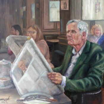 Картина под названием "Венский пенсионер" - Вячеслав Власов, Подлинное произведение искусства, Масло