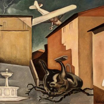 Pittura intitolato "minaccia di tempora…" da Vittorio Losito, Opera d'arte originale