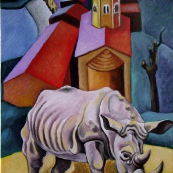 Pittura intitolato "la novella di rhino" da Vittorio Losito, Opera d'arte originale