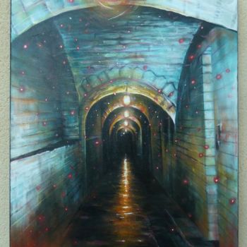 Peinture intitulée ""Le Couloir de la M…" par Mickael Mourot, Œuvre d'art originale, Acrylique