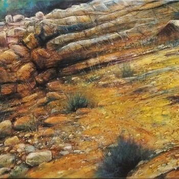 Painting titled "Plateau calcaire Le…" by Mickael Mourot, Original Artwork, Acrylic