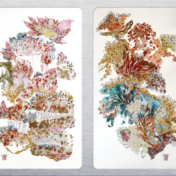 Отпечатки и Гравюры под названием "fragrance and beaut…" - Võ Quang Phát, Подлинное произведение искусства, Масло