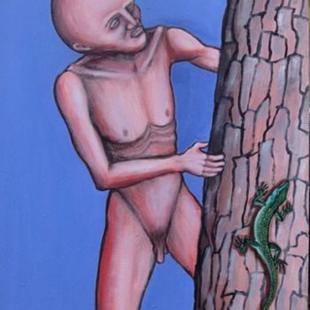 Painting titled "Les habitants de la…" by Frédéric Voilley, Original Artwork, Oil