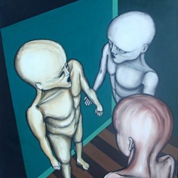 Painting titled "Conversation" by Frédéric Voilley, Original Artwork, Oil