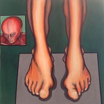 Painting titled "Feet" by Frédéric Voilley, Original Artwork, Oil