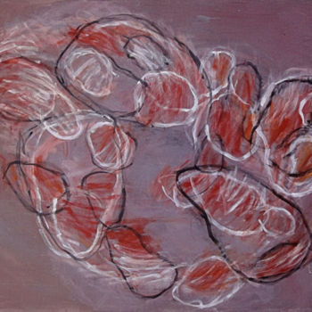 Pintura intitulada "abstraction-rouge-1…" por Frédéric Voilley, Obras de arte originais