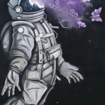 Drawing titled "Astronaute" by Célia Voisin, Original Artwork, Pastel