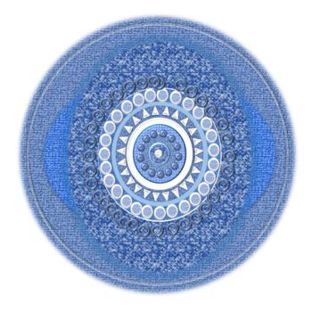 Digital Arts titled "Mandala bleu" by Vola Hanta, Original Artwork, 2D Digital Work